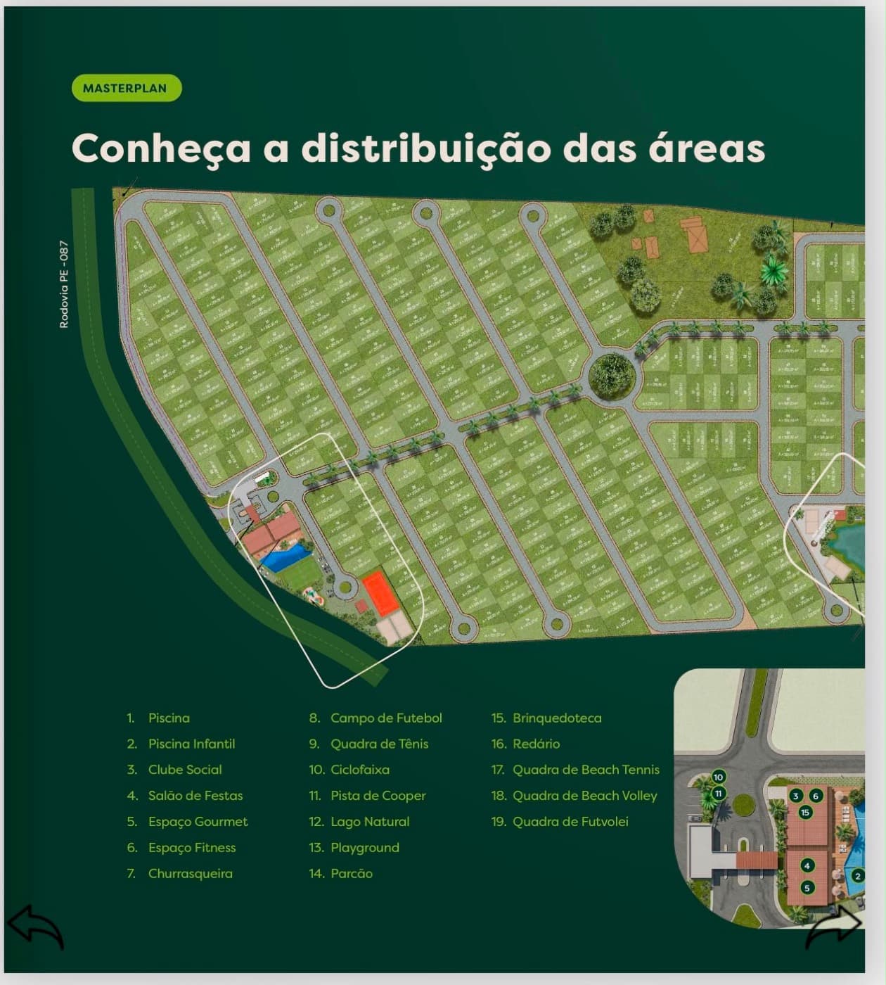 Masterplan com a distribuição das áreas